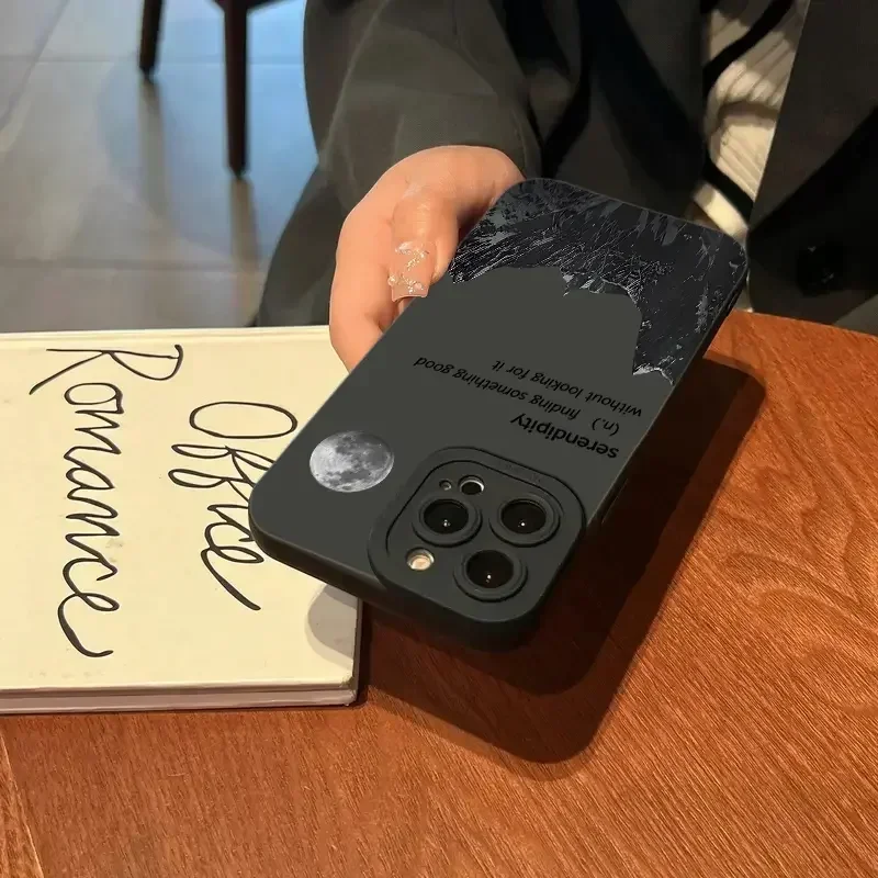 Funda de teléfono de silicona con labio negro de estilo gótico para iPhone 16 15 14 Pro Max 13 12 11 XS X XR 7 8 Plus 16 cubierta de parachoques suave a prueba de golpes - imagen 4