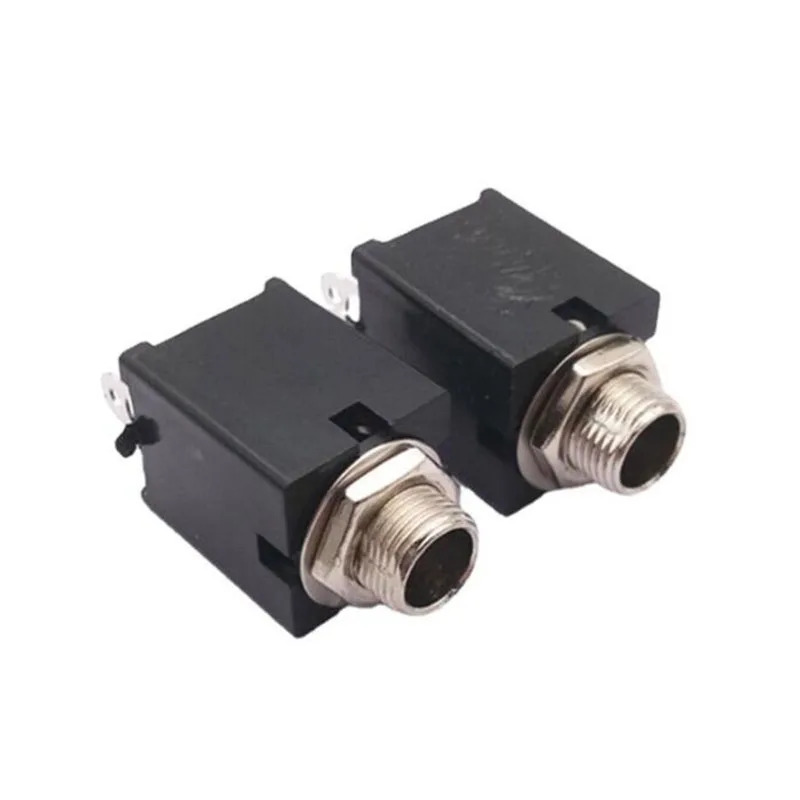 Enchufe hembra mono para auriculares, conector para micrófono, Panel de montaje de 6,35 pulgadas, tuerca de soldadura, conector de Audio de 6,5mm, 2/5/10 piezas, 3 pines, 1/4mm, 6,35mm - imagen 4