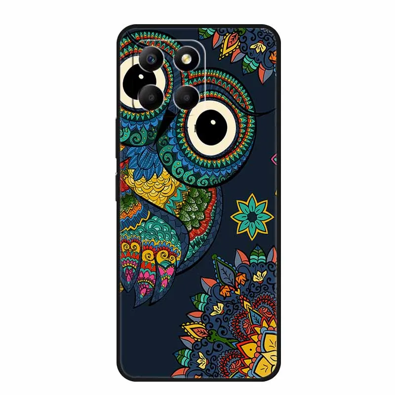 Para Honor X6a funda animales TPU silicona suave teléfono contraportada para Huawei Honor X6a HonorX6A 2023 protección lobo negro Cool Capa - imagen 2