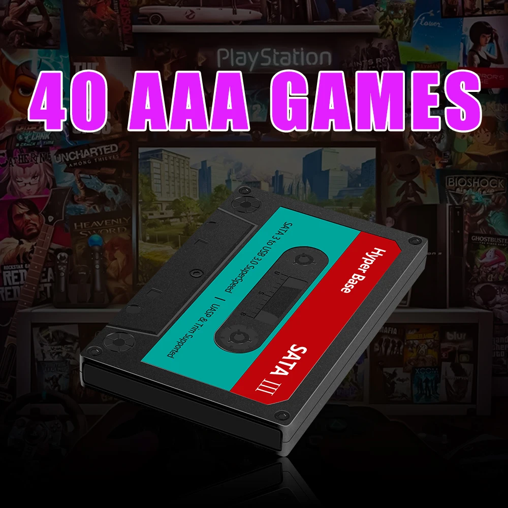 Disco duro para juegos externo portátil Playnite con juegos AAA para PS4/PS3/PS1/WII HDD de juego de 500GB para consola de juegos Windows para PC - imagen 2