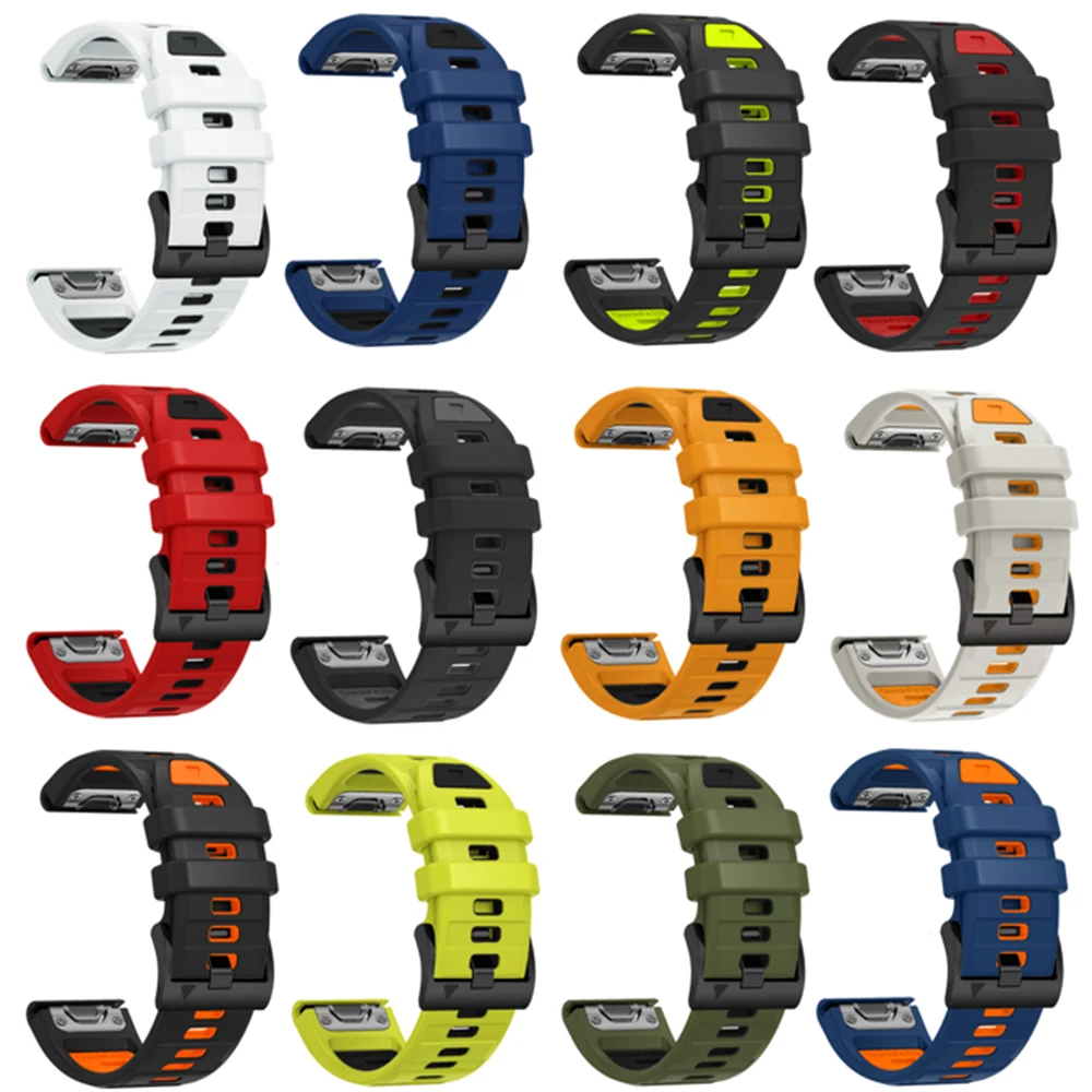 Correa de silicona QuickFit de 22/26mm para Garmin Fenix 8 51MM E 47MM 7X 7 Epix Pro 6X 6 5X 5 Plus Instinct 2 2X Enduro 3 2 - imagen 4