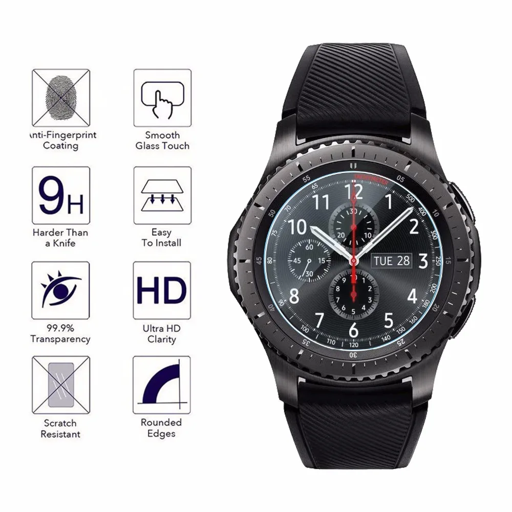 Vidrio templado para Samsung Gear S3, Protector de pantalla clásico para Samsung Gear S3 Frontier, película para reloj inteligente
