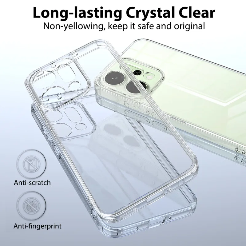 Para OPPO Reno 14, 14 Pro 5G funda ELVEV antiarañazos anticaída TPU cubierta trasera transparente acrílica dura - imagen 5