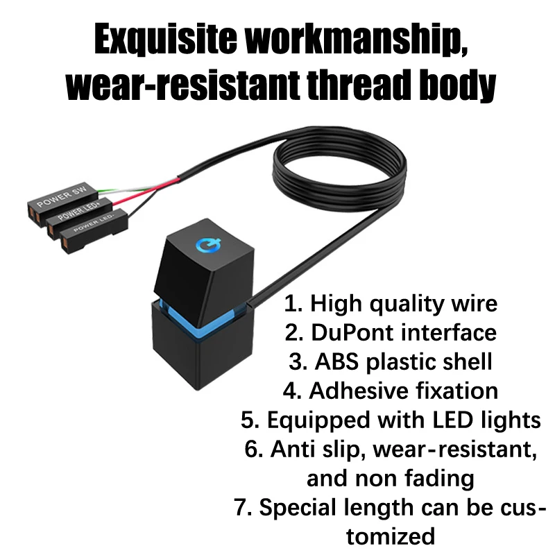 PC LED PC caja de ordenador botón externo caja de ordenador placa base botón de llave mecánica placa base potencia de arranque externa - imagen 4