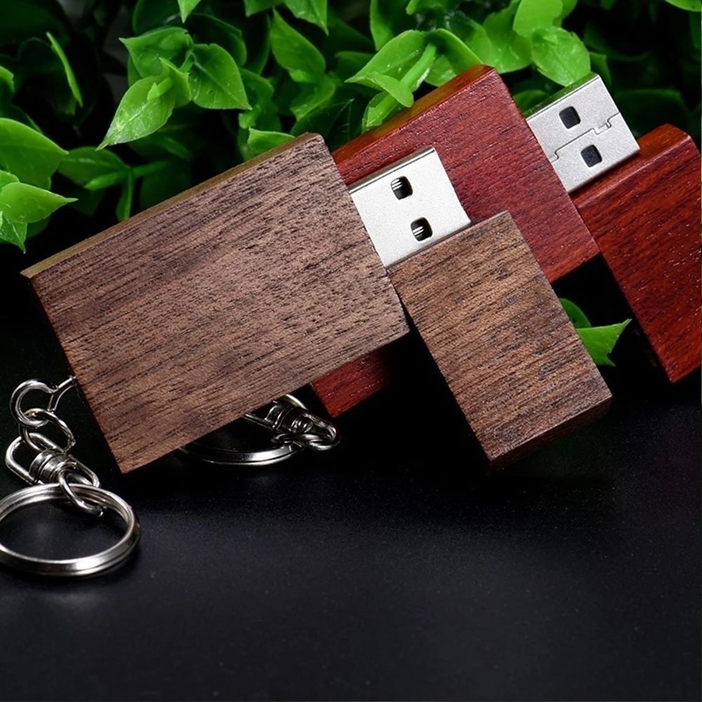 Unidad Flash USB de madera, memoria Rectangular, llavero, unidad de bolígrafo, regalo creativo de boda/niños, memoria USB colorida de 64GB y 32GB - imagen 4
