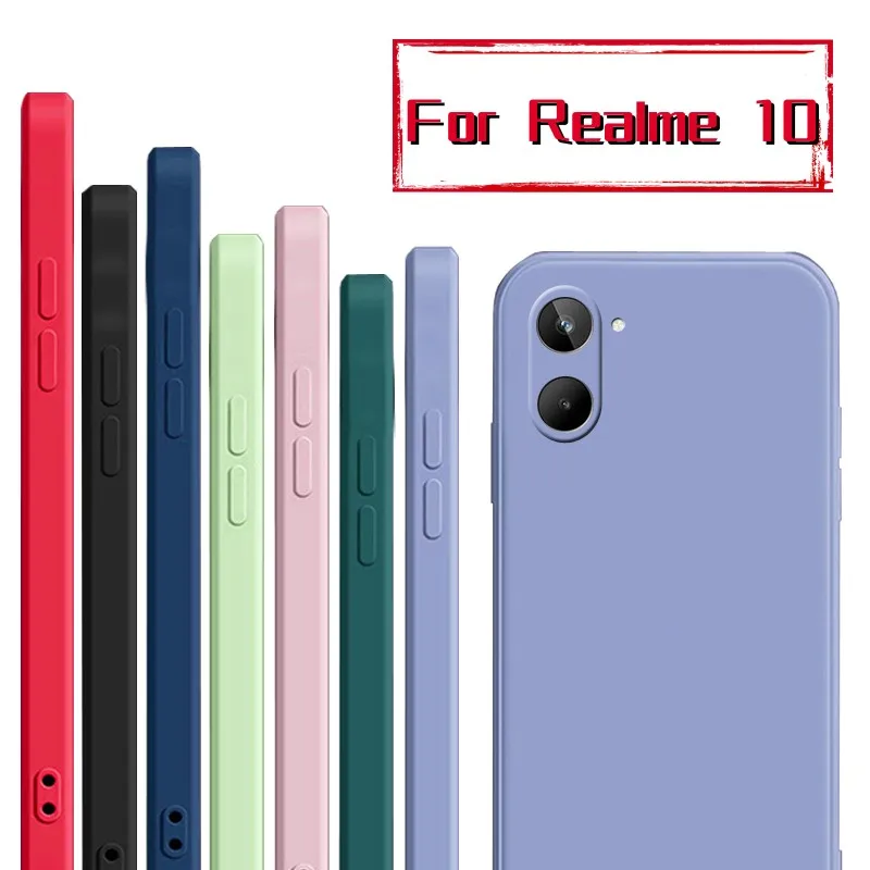 Funda trasera completa de silicona líquida para Realme, carcasa a prueba de golpes para Realme 10 Pro, 9, 10 Pro Plus, Realme