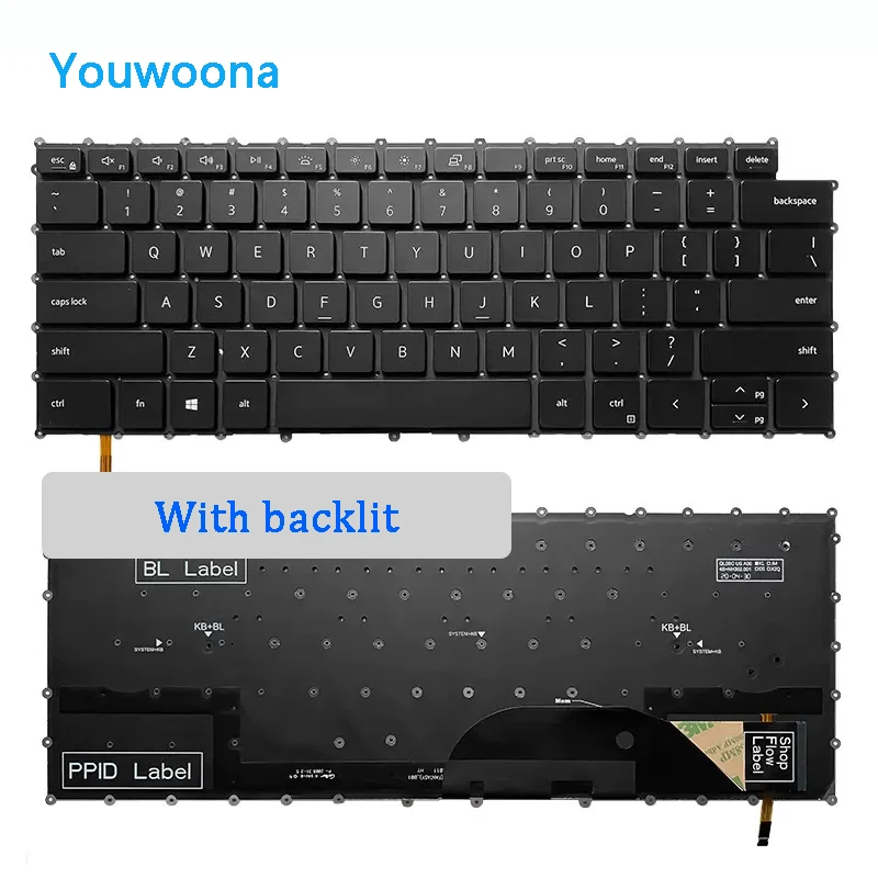 Teclado de ordenador portátil Original para DELL XPS 15, 9500, 9510, 17, 9520, 9700, 9710, 9720, 9730, nuevo