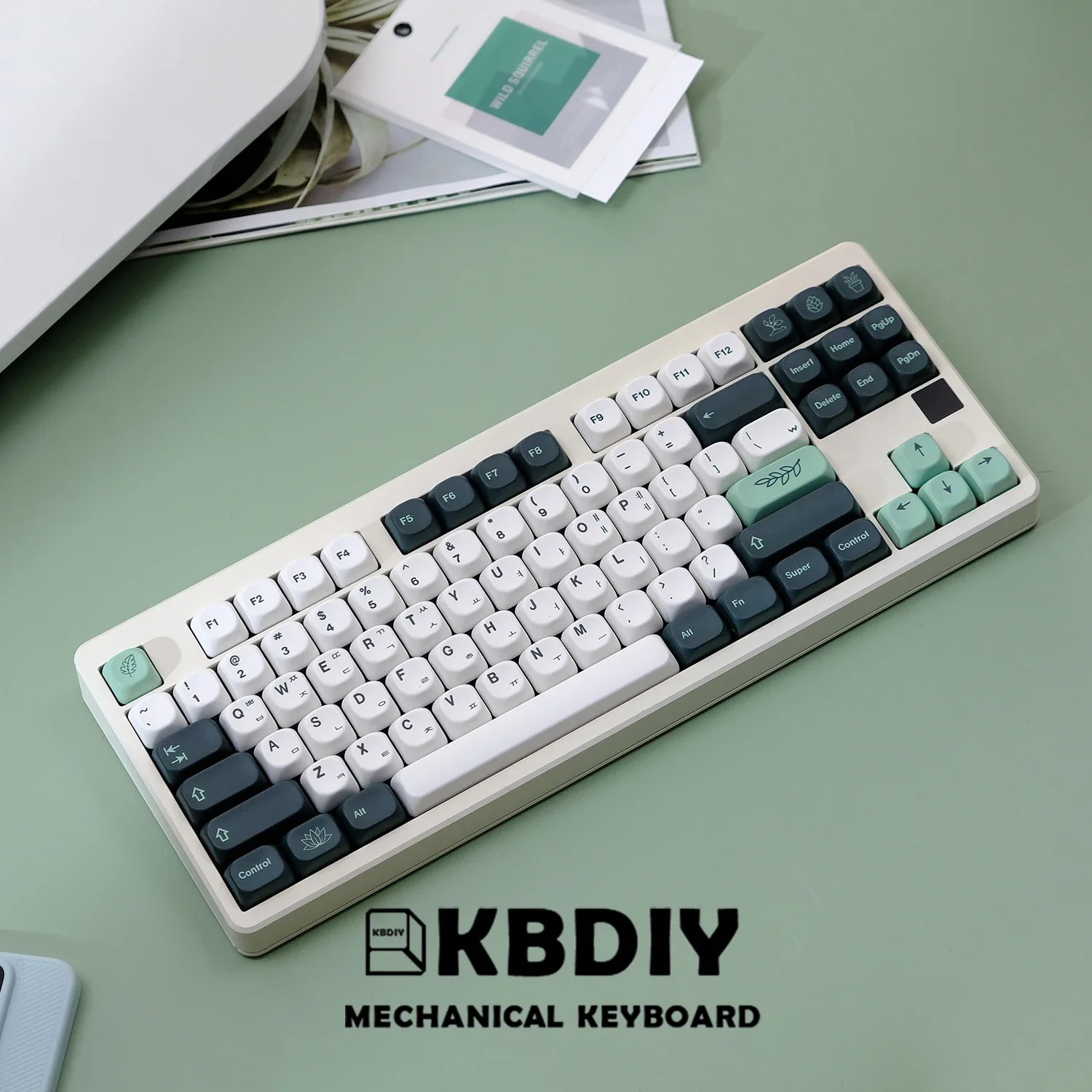 KBDiy-Juego de teclas botánicas PBT GMK, teclas de teclado de perfil KOA, teclas personalizadas Similares MOA 131 para interruptores MX GMK75/67/64/980 - imagen 3