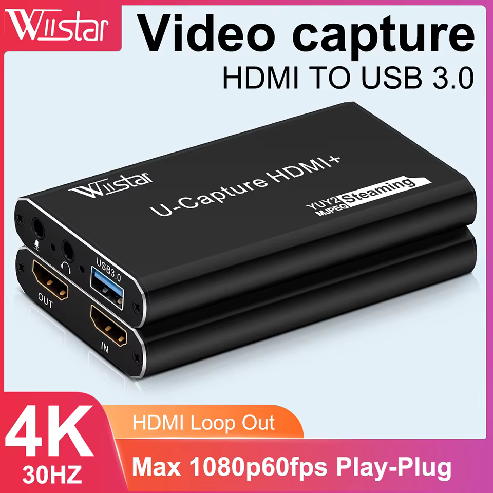 Capturadora HDMI 4K USB 3.0 Grabación 1080P 60fps PS4 PS5 - imagen 4