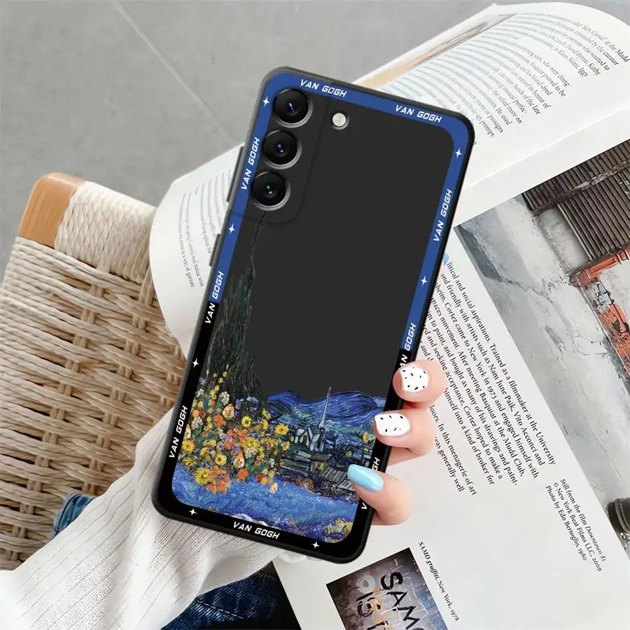 Funda Retro con pintura al óleo de Van Gogh para Samsung Galaxy A70 A10 A12 A06 A03 A04 A30 A15 A40 A16 A50 A05 A20 A13 teléfono suave negro