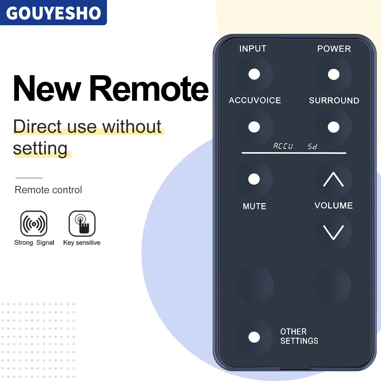 Nuevo Control remoto funciona para ZVOX AccuVoice AV120 barra de sonido TV altavoz
