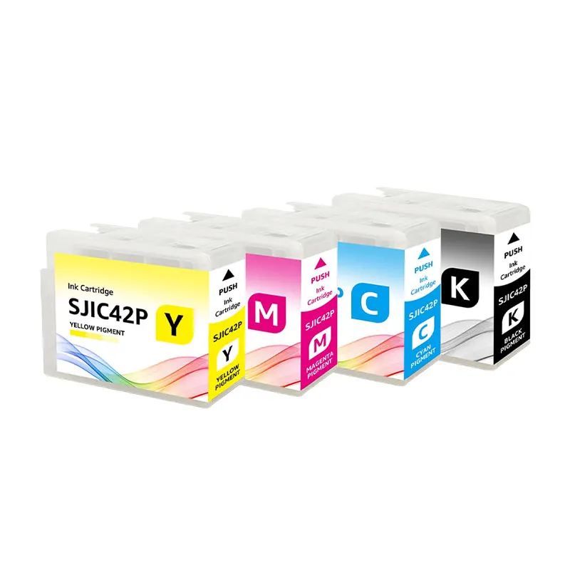 Adecuado para Epson Colorworks C4030 C4000 C4020 caja de tinta Color inyección de tinta brillante impresora de etiquetas cartucho de tinta SJIC42P - imagen 5