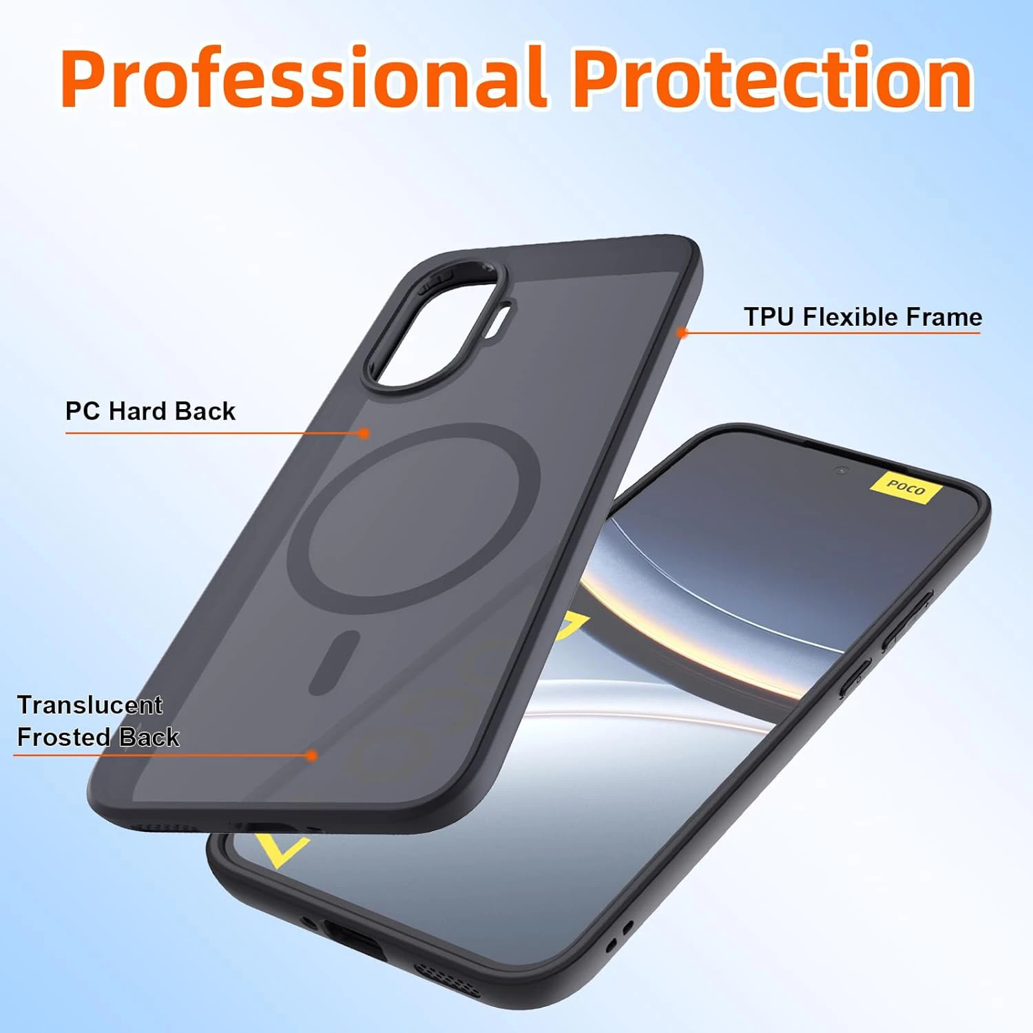 Funda de carga inalámbrica magnética Magsafe de alta calidad para Xiaomi Poco F7 PocoF7 5G, funda trasera mate a prueba de golpes - imagen 4