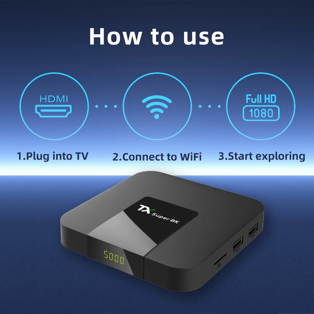 [Genuino] Super valor nuevo Android Smart TV Box TX Super 8K TV box mercado Global reproductor multimedia muestra 2GB 16GB Wifi TV decodificador - imagen 3