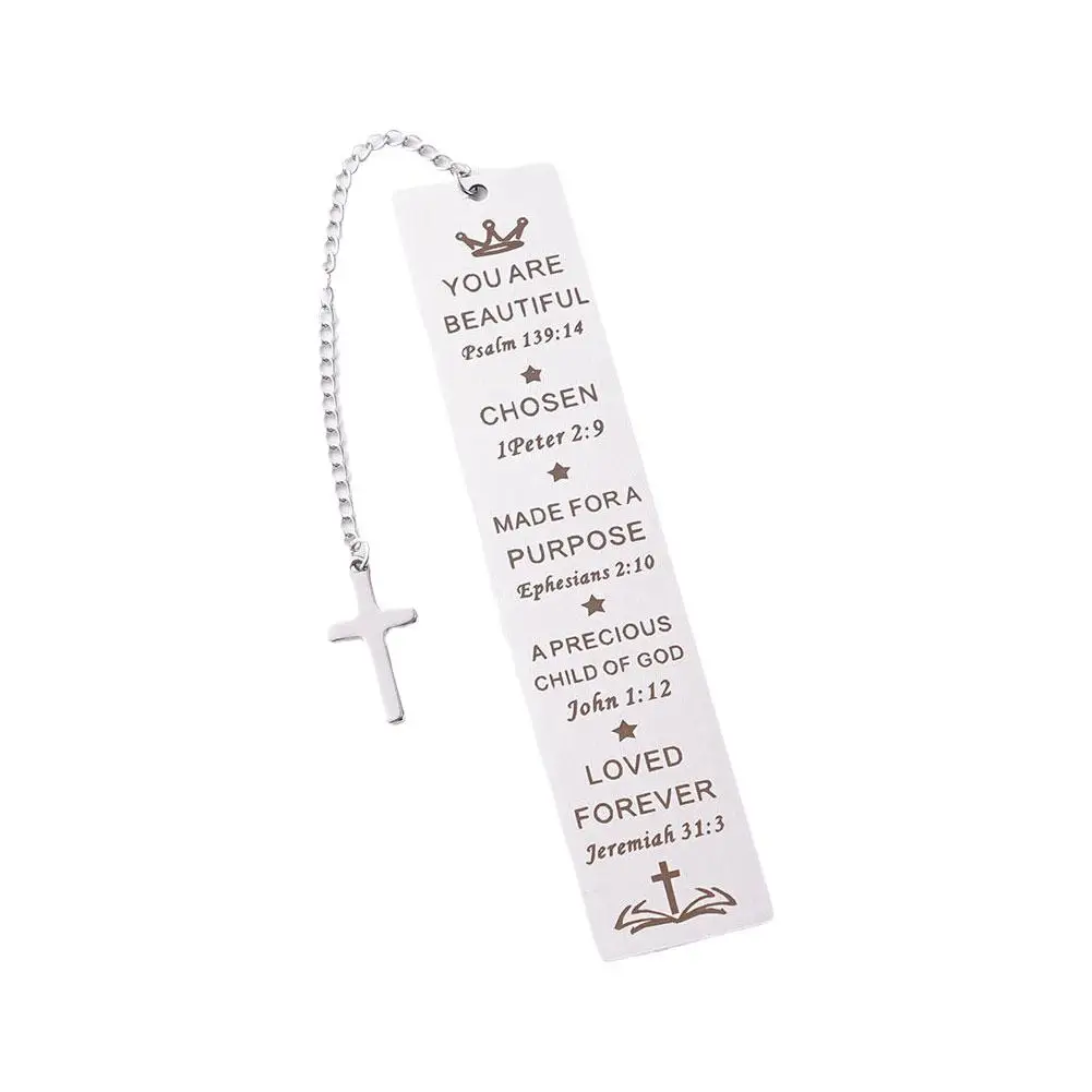 Colgante para entusiastas de la fe, regalos perfectos de acero, marcapáginas de acero inoxidable, U4b6, 1 ud. - imagen 4