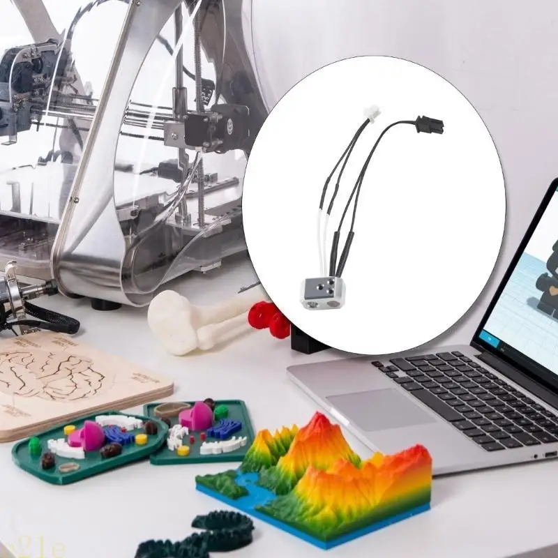 E21E Bloque calentamiento aluminio duradero Varilla calor y termómetro 24V 40W para impresora MK4 - imagen 4