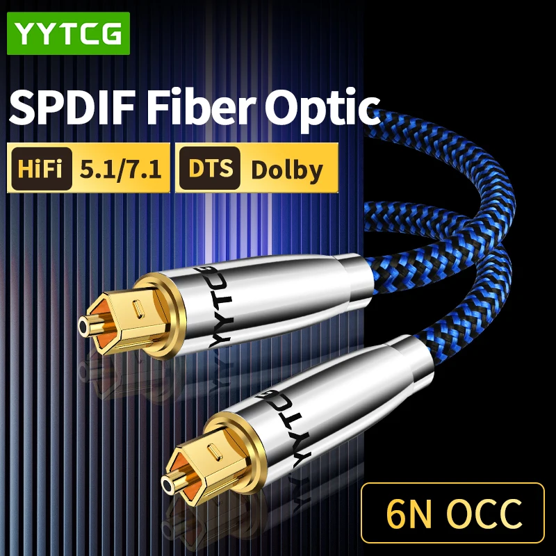YYTCG Cable de Audio óptico Digital HiFi Toslink SPDIF Cable Coaxial Cable de fibra para amplificadores reproductor Blu-ray Xbox 360 Soundbar
