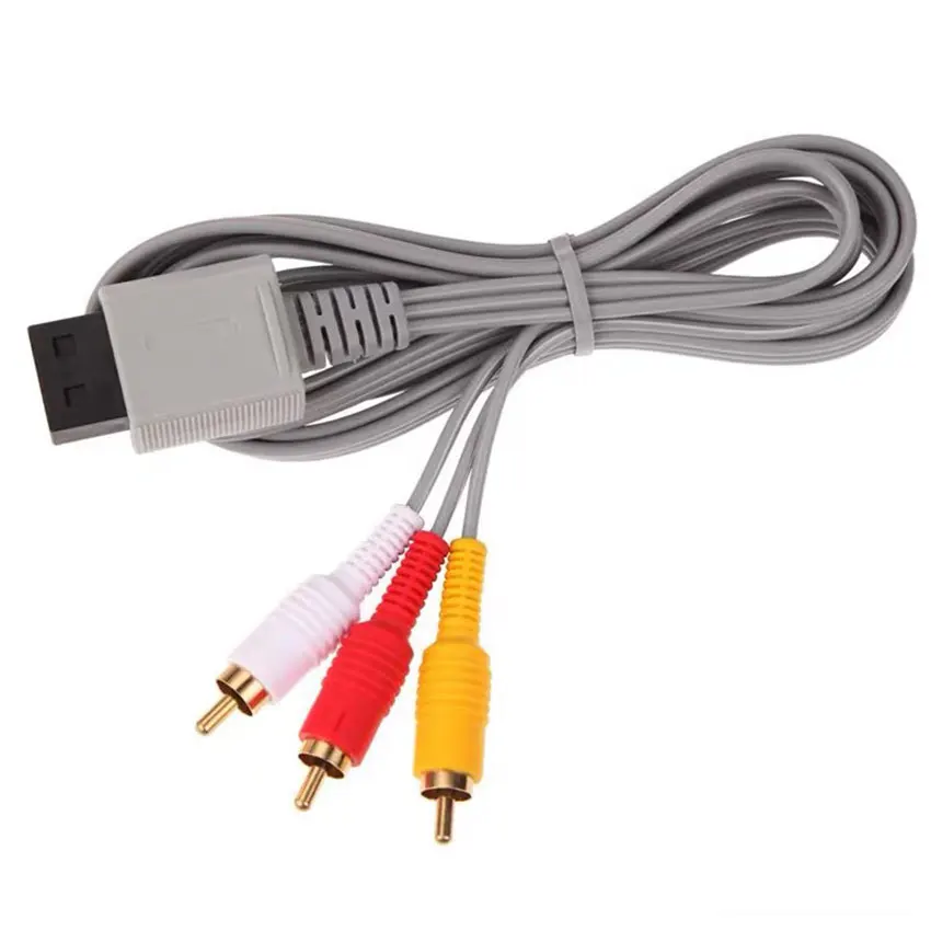 Cable RCA 3 de 1,8 m para consola de controlador Nintendo Wii, Cable AV de Audio y vídeo compuesto 480p chapado en oro 3RCA para Will Cable - imagen 2
