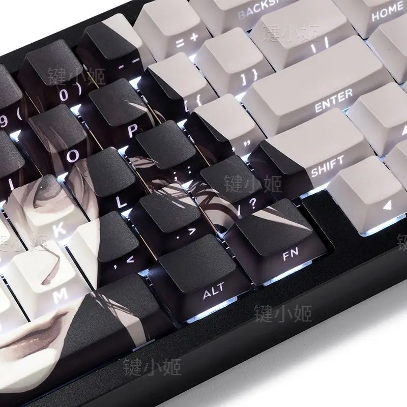 82 teclas Makima Anime Keycaps translúcido Key Cap PBT Keycap Chreey Keycaps Dye-sub tapas de teclado mecánico para Wooting HE60/68 - imagen 5