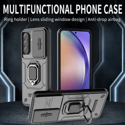 Funda Samsung Galaxy A17 Ventana Deslizante Soporte Anillo Batalla
