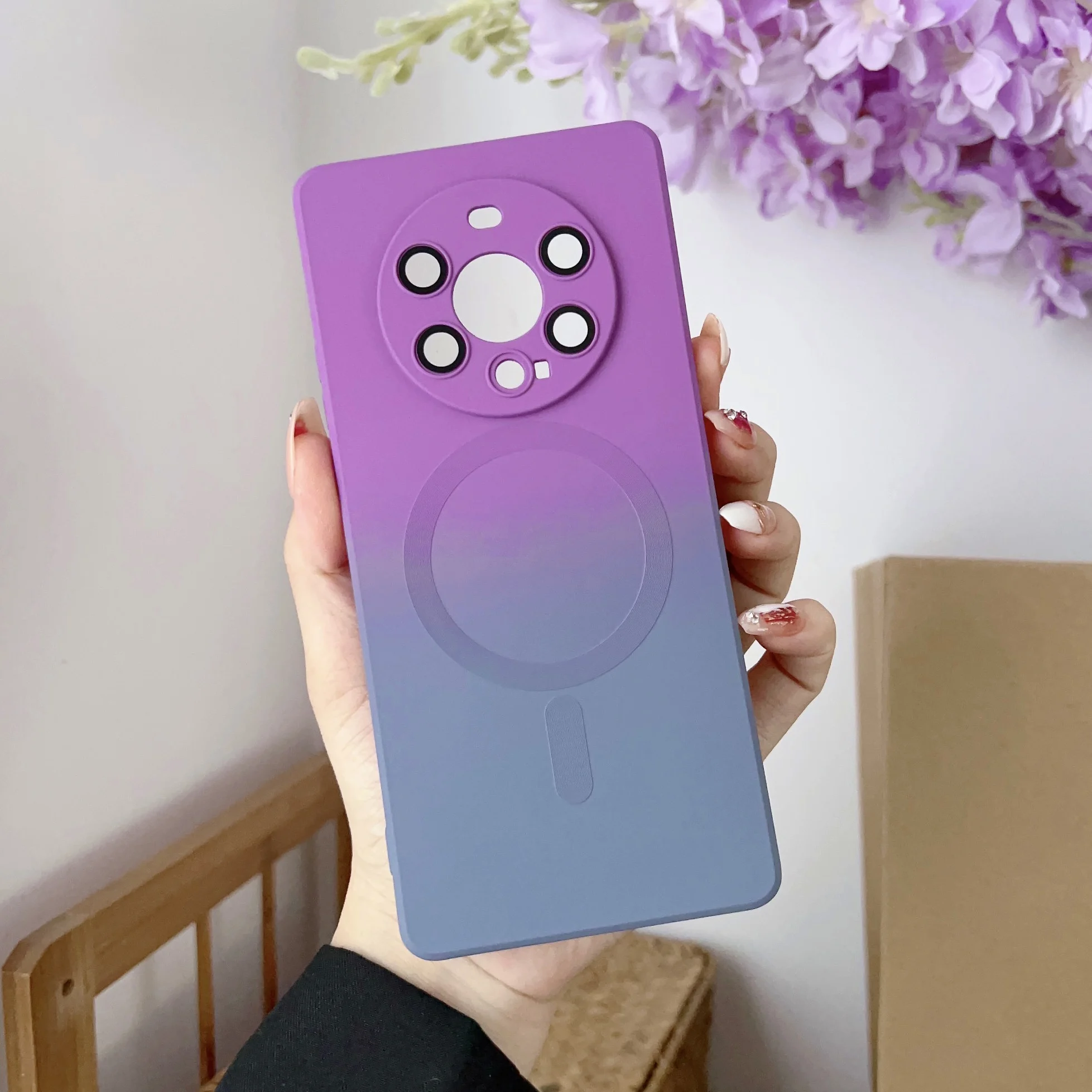 Funda de silicona líquida para Huawei Mate 20, 30, 40, 50 Pro, funda protectora trasera de carga inalámbrica Magsafe para Huawei P30, P40, P50Pro - imagen 3