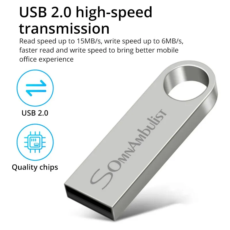 SomnAmbulist-Pen Drive USB 2,0 de alta velocidad para PC, Mini Pen Drive móvil de 16GB, 32GB, 64GB, 8GB y 4GB, 32GB, 128GB - imagen 2
