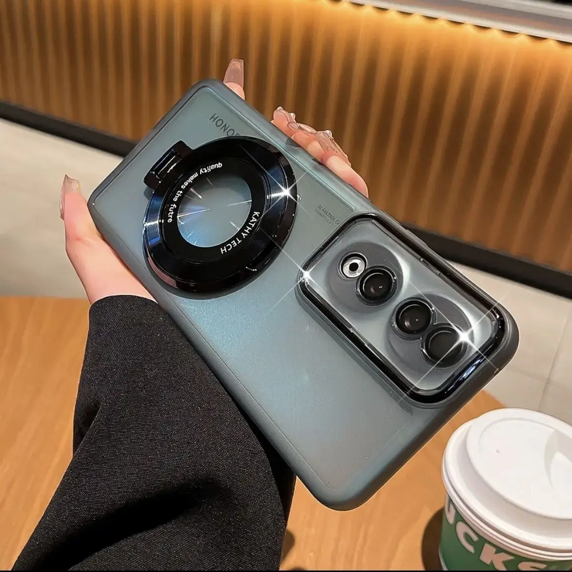 Para Huawei Honor 100 90 80 70 60 50 Pro funda suave con soporte de anillo funda protectora trasera magnética para Honor90 70Pro Shell - imagen 4