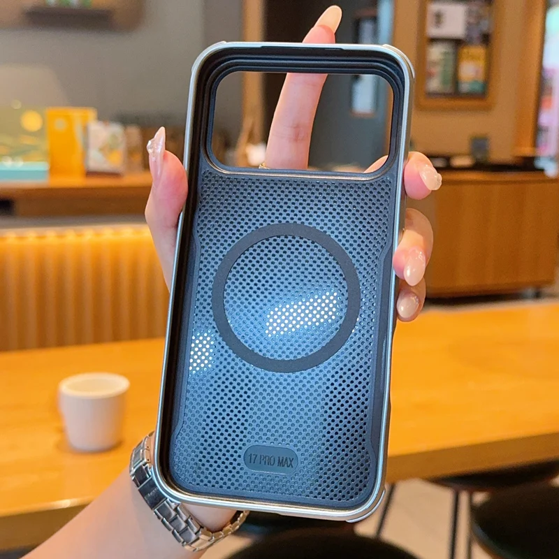 Para Apple iphone 17 Pro Max funda de cuero PU magnética de carga inalámbrica funda protectora trasera para iphone 17 Air Phone Shell - imagen 5