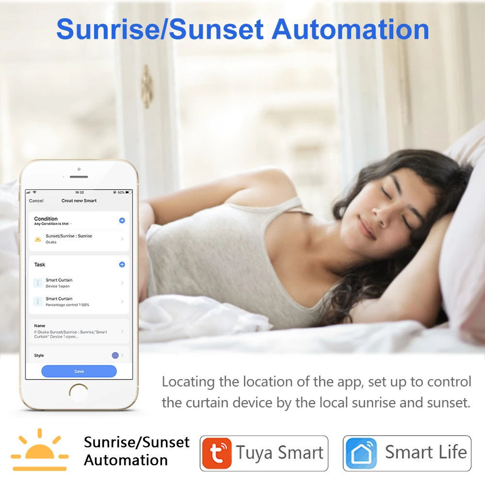 QCSMART Tuya Smart Life cortinas de persiana enrollable interruptor de botón 80*80 Panel Control remoto por voz a través de asistente de Google Alexa - imagen 5