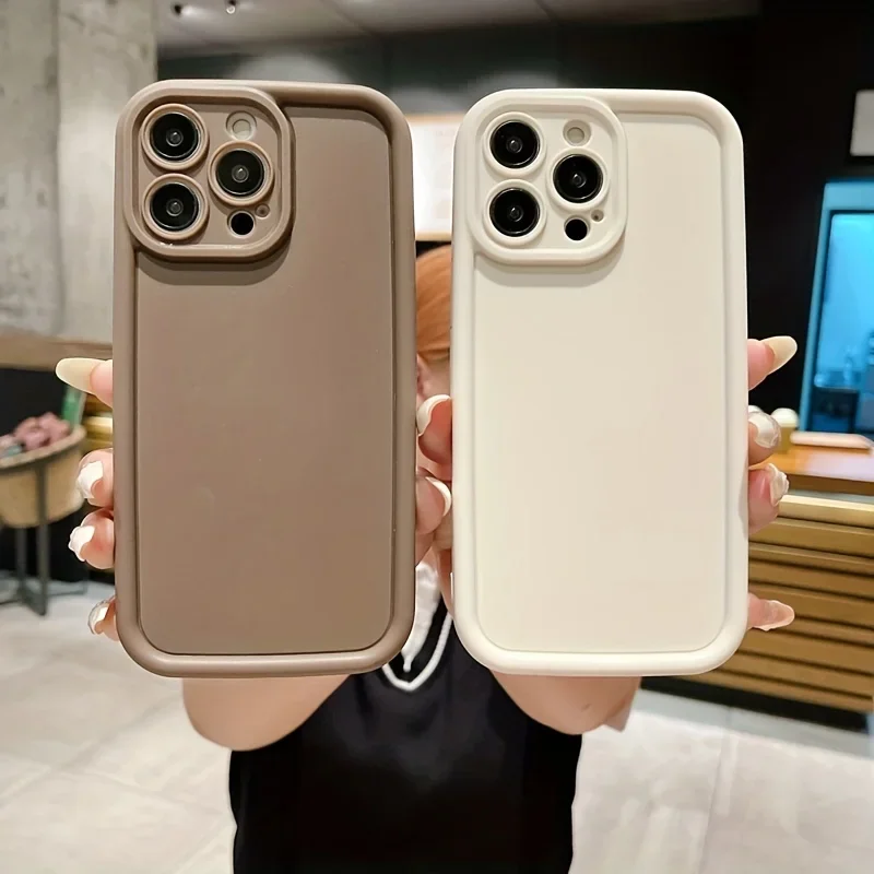 Funda de silicona de Color caramelo de lujo para iPhone 11 13 12 14 15 16 17 Pro Max 15 Pro XS XR XS Max 7 8 PLUS 16E SE cubierta a prueba de golpes - imagen 2