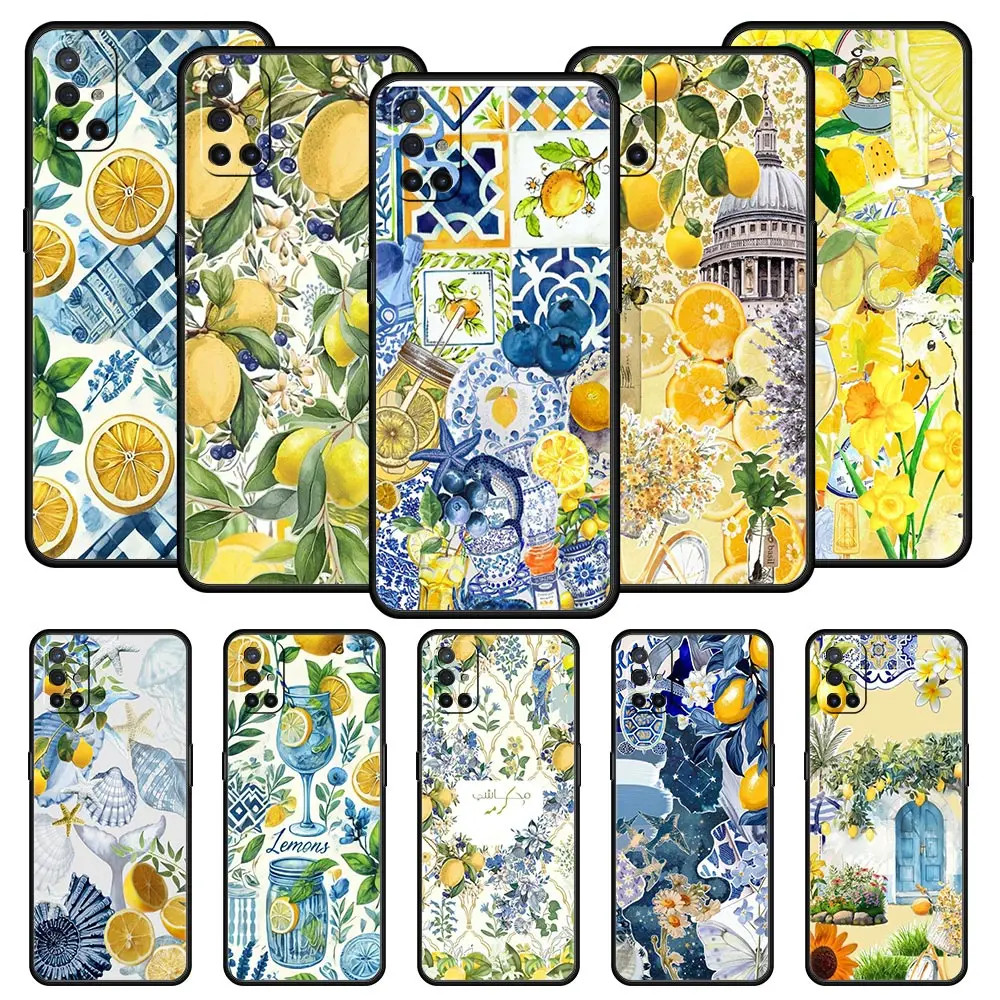 Funda de teléfono con copa de vino y limón para OnePlus 15 13 12 11 10 9 8 13T 10T 7T Pro 13R 12R 9RT 8T Nord 4 2T CE 2 3 5G Lite