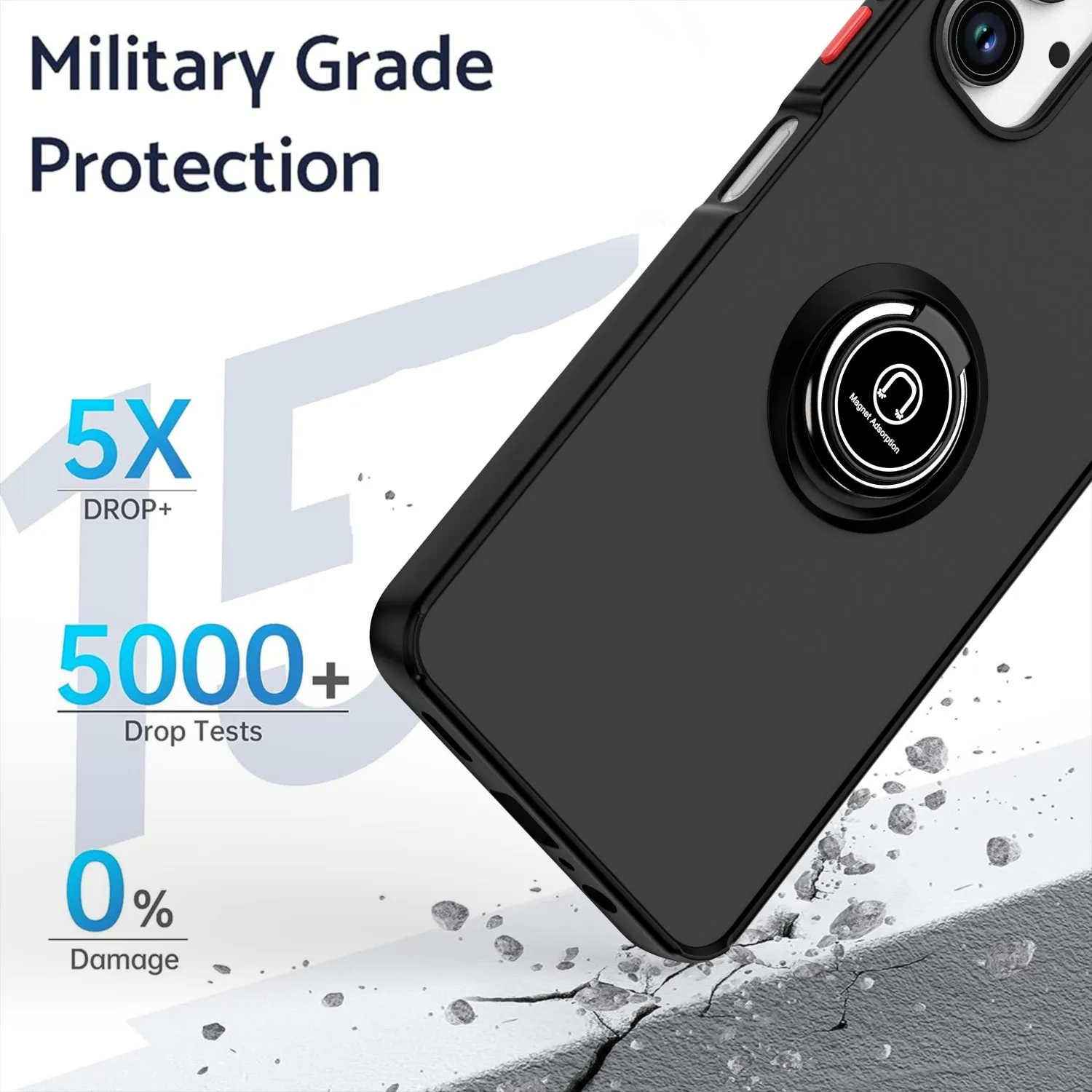 Funda translúcida con soporte de anillo para Samsung Galaxy, carcasa protectora trasera ultrafina, A06, A05, A05s, A04, A04s - imagen 5