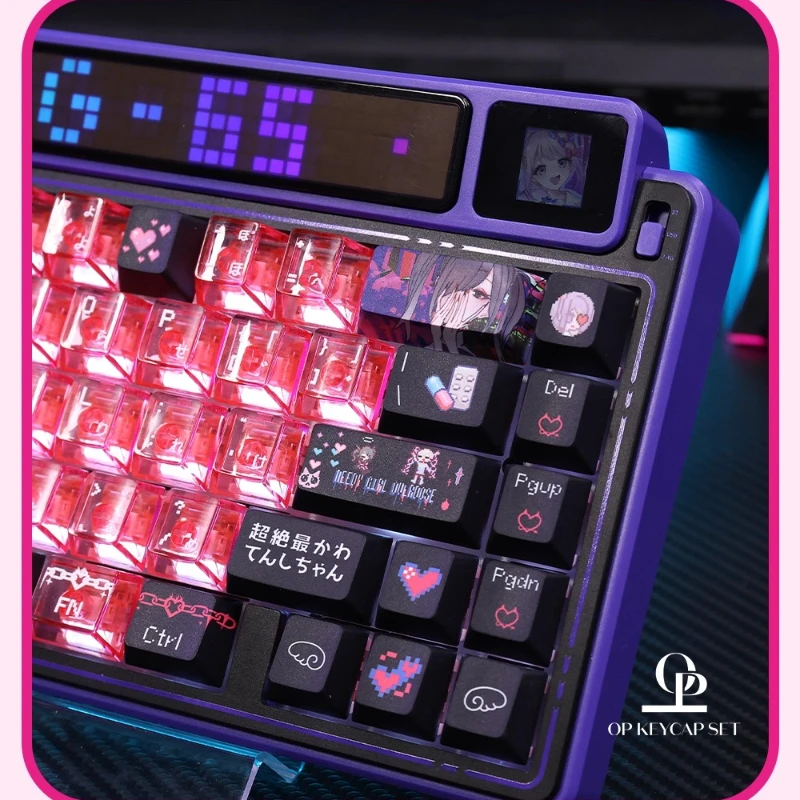 Juego de teclas con tema de ancla Girl, perfil de cereza de PC PBT, teclas originales hechas a mano personalizadas para teclado mecánico - imagen 2
