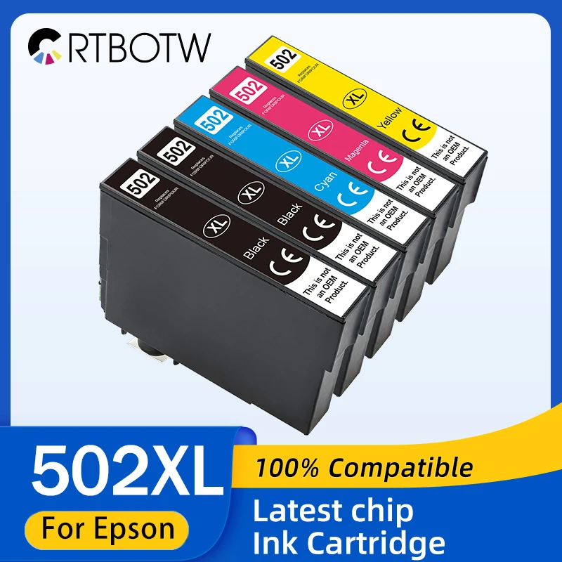 Cartucho de tinta 502XL T502 XL Compatible con impresora Epson Expression Home XP-5105 XP5105 XP5100 Workforce WF-2860 WF-2865DWF