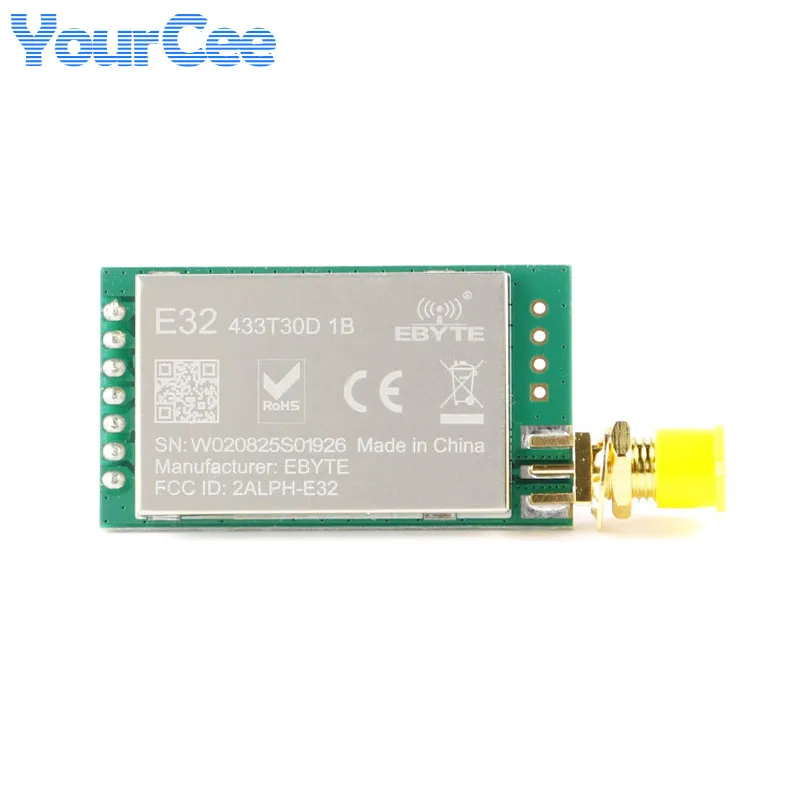 Módulo inalámbrico LoRa RF Wifi, E32-433T30D SX1278, 433MHZ, UART, 100mW, puerto serie, módulo TX RX, interfaz de antena de SMA-K - imagen 3