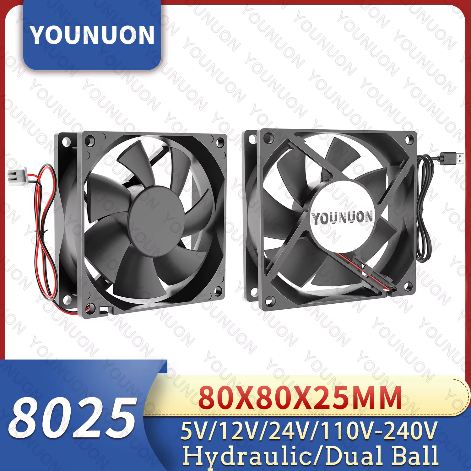 Ventilador DC 80mm 5500 RPM 12V/24V – Refrigeración PC - imagen 3