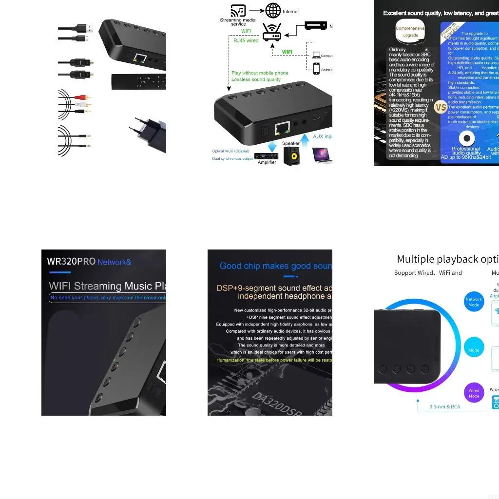 462E WR320PRO COMPATIZACIÓN 5.2 Receptor auditivo inalámbrico con óptico y 3.5 salidas para sistemas auditivos