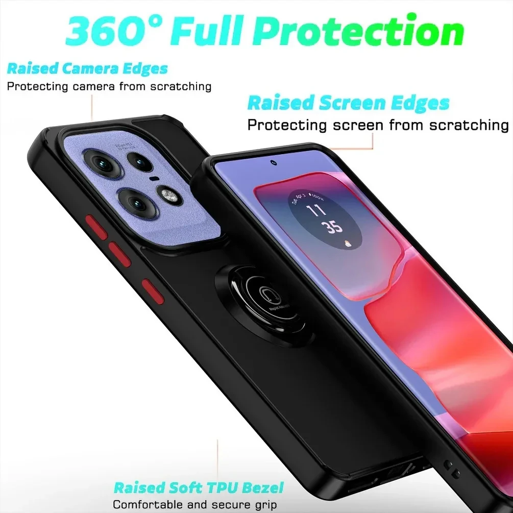 Funda de armadura para MOTO Edge 50 Ultra X50Ultra Edge 50 Fusion, lujosa Funda magnética con anillo mate para MOTO Edge50 Pro - imagen 3