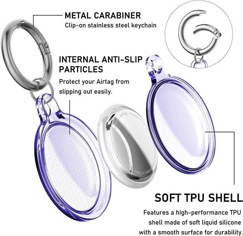 Wasserdichter Anti-Verlust-Schlüsselanhänger-Halter, weiche Hülle für Apple Airtag Air Tag, Hund, Katze, Haustier, Halsband, Schlüssel, Tracker, schützende vollständige Abdeckung - imagen 2