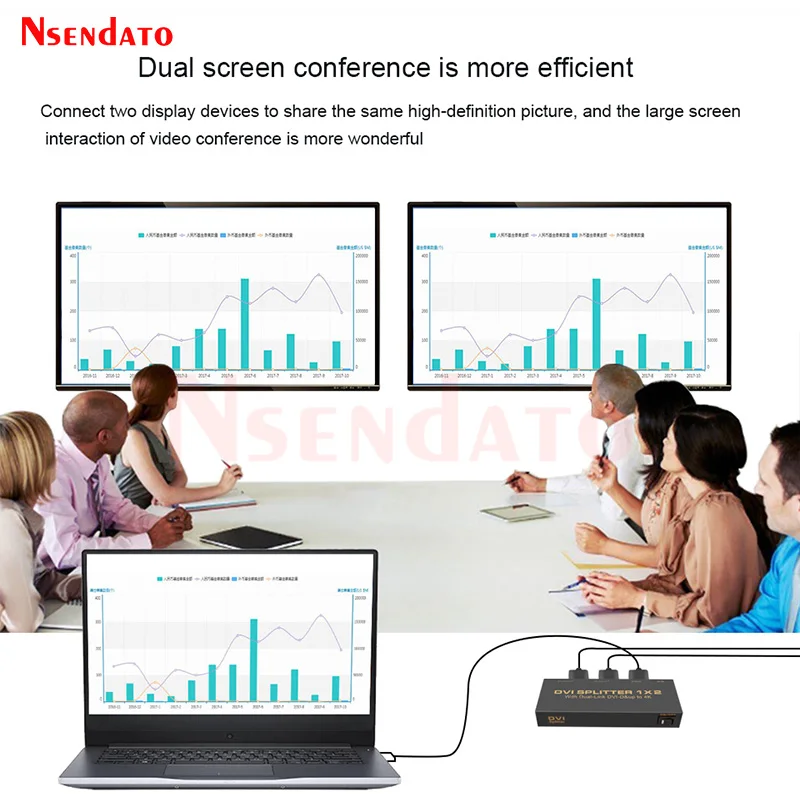 Divisor DVI 1X2 1 en 2 salidas Conmutador DVI 4K 1 entrada DVI-D y 2 salidas DVI-D Divisor DVI de 2 puertos para Monitor de TV PC - imagen 5