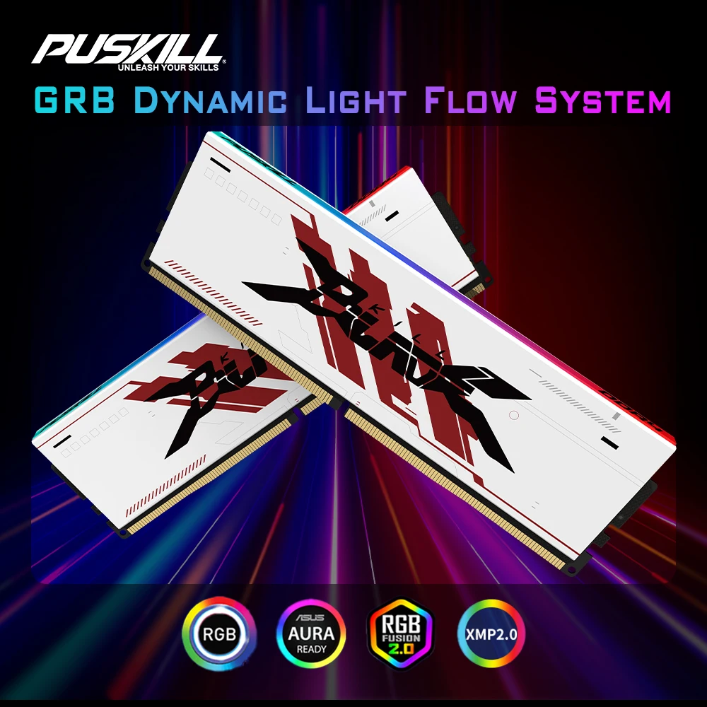 PUSKILL RGB DDR4 Memoria RAM 8GB 16GB 3600MHz 3200MHz DIMM Memoria Ram para juegos de escritorio - imagen 3
