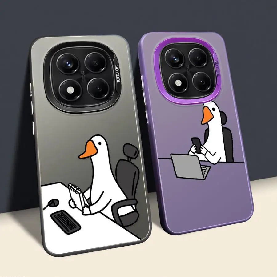 Funda para Xiaomi Redmi Note 13 12 11 9s 10Lite 12s 11s 10s 14 Pro Plus funda trasera para teléfono pato de trabajo de dibujos animados