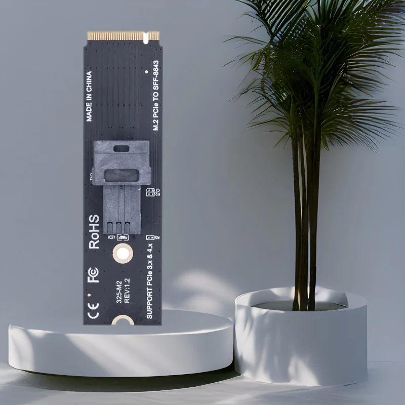 Convertidor NVME a U.2 SSD M.2 NVME M Key PCIe X4 a SFF-8643, placa elevadora de tarjeta de expansión adecuada para estaciones de trabajo de servidor y escritorio