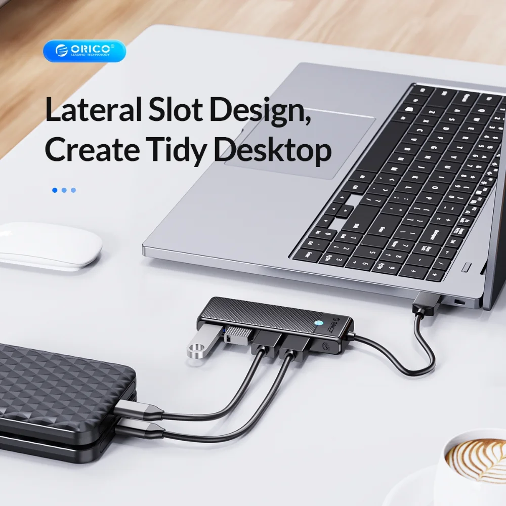 ORICO Hub Usb3.0 5Gbps Hub USB de alta velocidad 3 0 HUB tipo C de múltiples puertos Multi USB adaptador divisor de 4 puertos base de expansión OTG - imagen 3