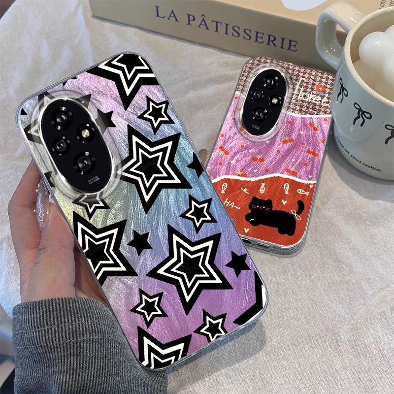 Para Honor 400 200 Lite Pro X9c X9a X8a 5G cubierta de teléfono Color degradado Rosa amor mariposa parachoques lujo láser plata cubierta dura - imagen 4