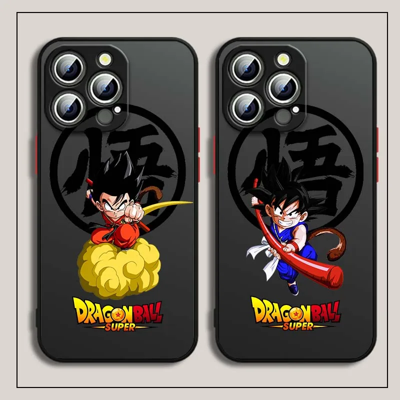 D-Dragon Ball tarjetas Son Goku para Apple iPhone 17 16 15 14 13 12 11 Air Plus Pro Max funda de teléfono translúcida esmerilada - imagen 2