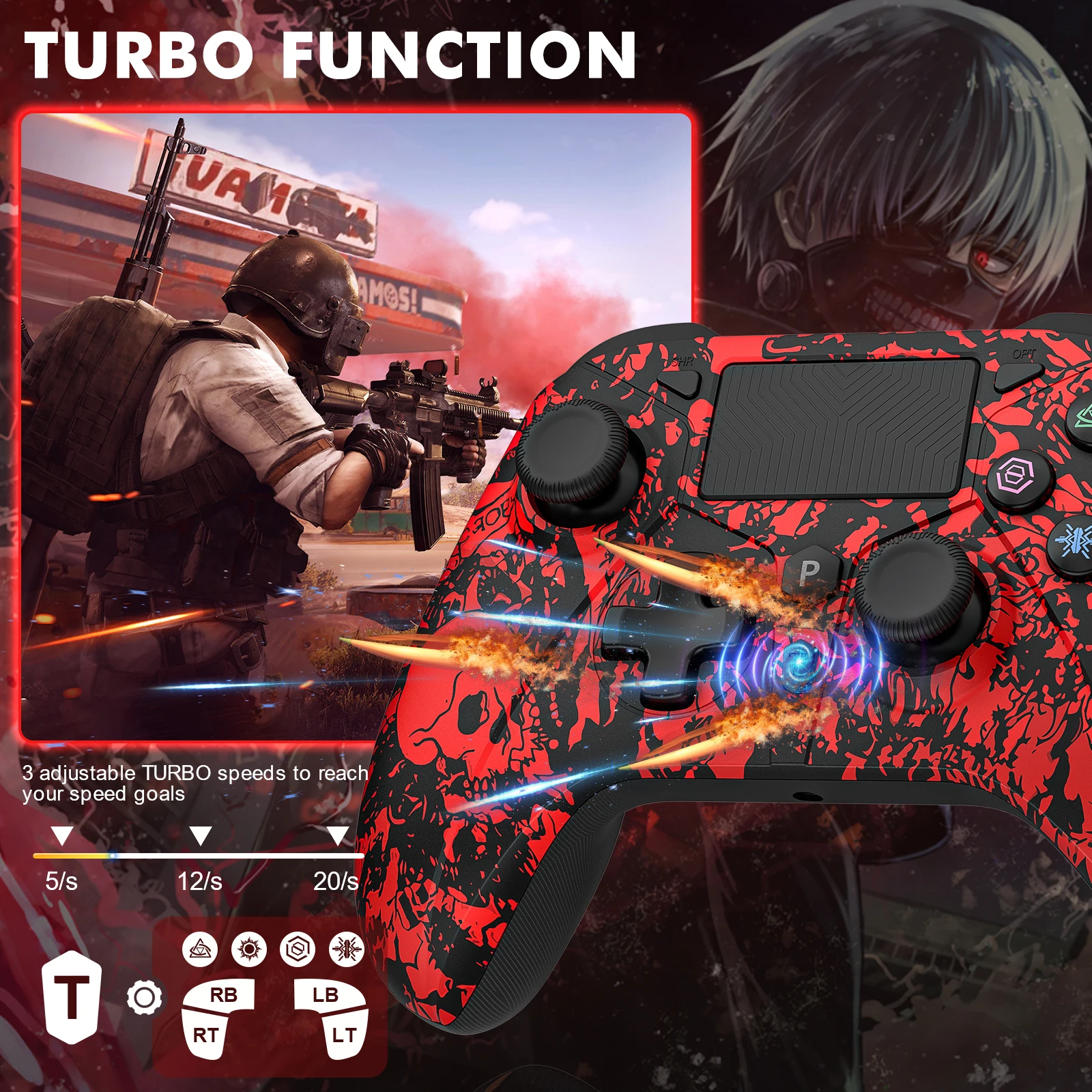 Mando inalámbrico Ps4 para consola Playstation 4, Joystick para Ps4/Pc, Android, compatible con Bluetooth, vibración Dual de seis ejes - imagen 3