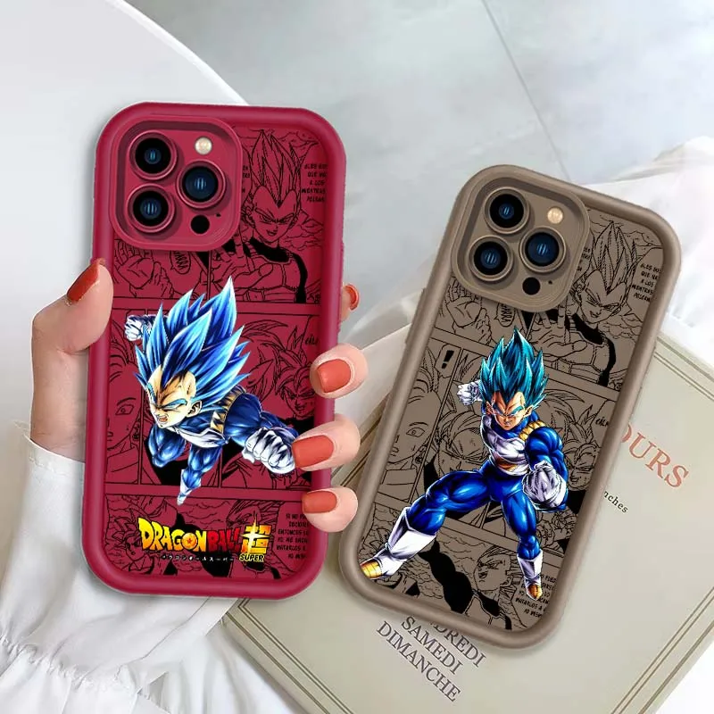 D-Dragon Ball Comic Vegeta para Apple iPhone 17 16 15 14 13 12 11 Plus Pro Max Eye Ladder funda de teléfono - imagen 2