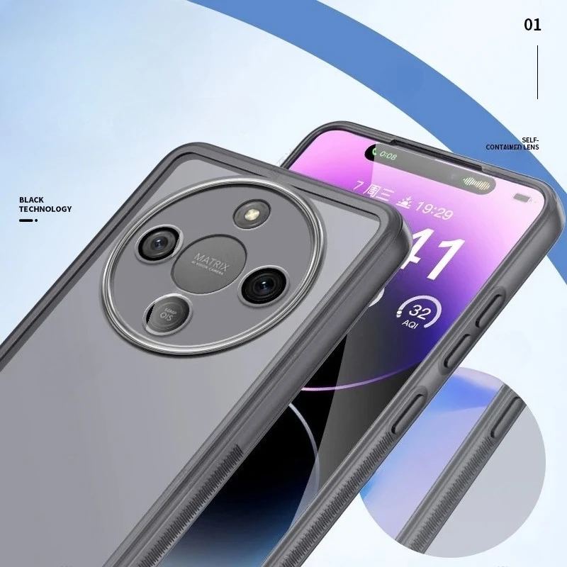 Funda de teléfono de silicona suave transparente para Honor X70 lente de cámara protectora transparente TPU contraportada para Huawei Honor X70 - imagen 4