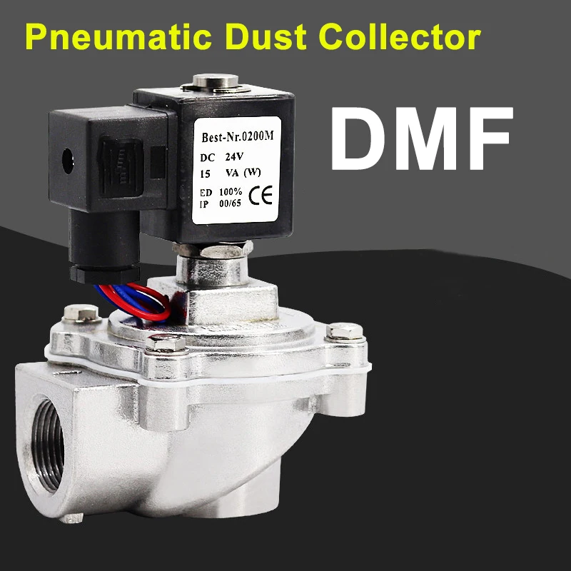 DMF-Z-20S/25/40/50J Bolsa de ángulo recto Colector de polvo neumático DC24V Válvula solenoide Válvula de pulso 1 pulgada